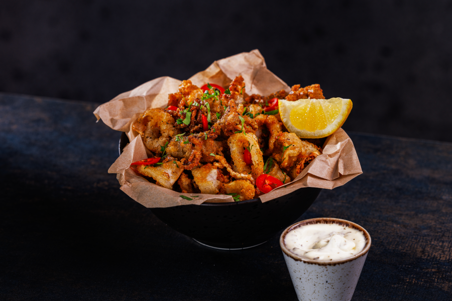 Salt + Pepper Squid with Spicy Mayo